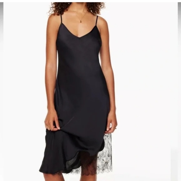 NWOT Wilfred Aritzia Only Slip dress with lace - Picture 5 of 6